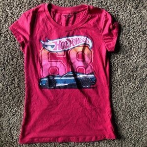Girls Pink Hot Wheels Tshirt